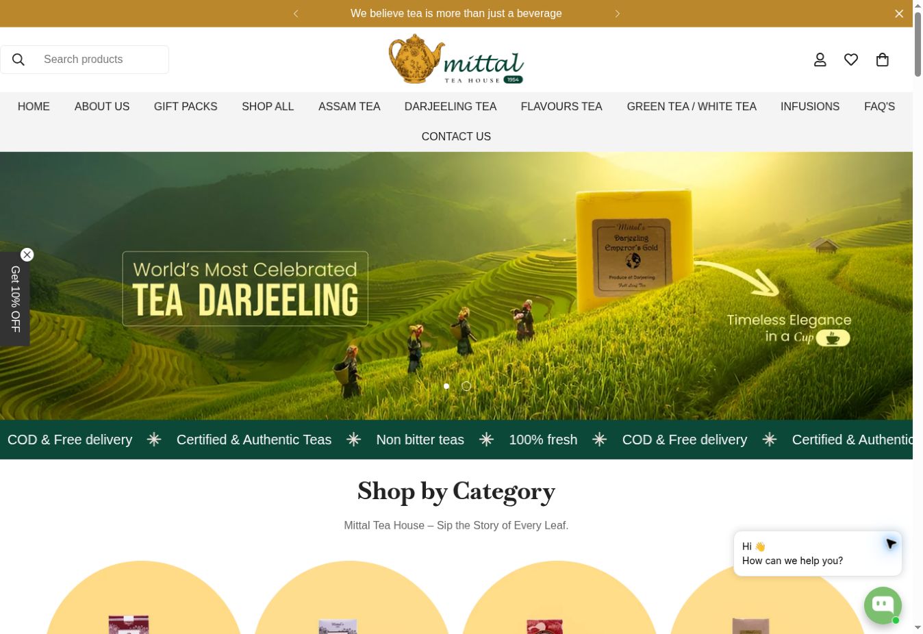 MITTAL TEA HOUSE live website homepage preview
